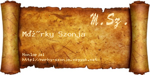 Márky Szonja névjegykártya